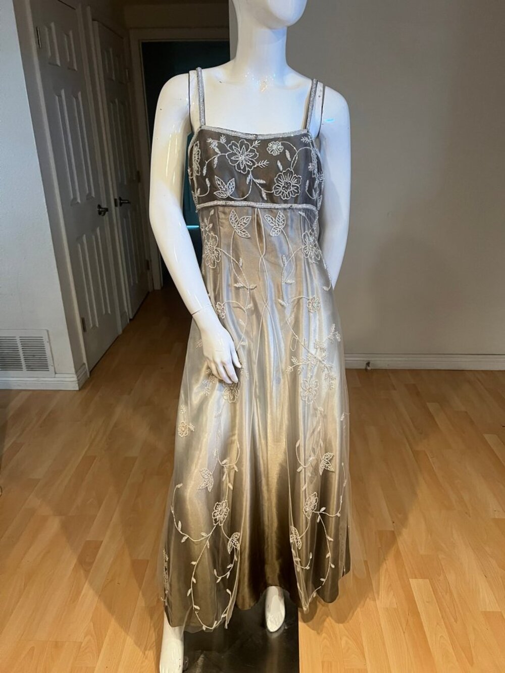 VINTAGE Y2K JOVANI OMBRE PROM DRESS BEADED MAXI DRESS FAIRY FORMAL SZ 10